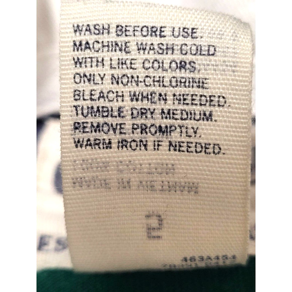 OshKosh Rugby Shirt Boys Size 5 Blue Green White Striped Long Sleeves Collared - Picture 6 of 7